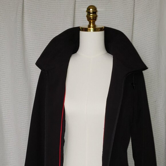 Kristen Blake black trench coat w/ red detail | Size Small - Picture 10 of 16